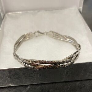 Sterling Silver Braided Omega Chain Bracelet
